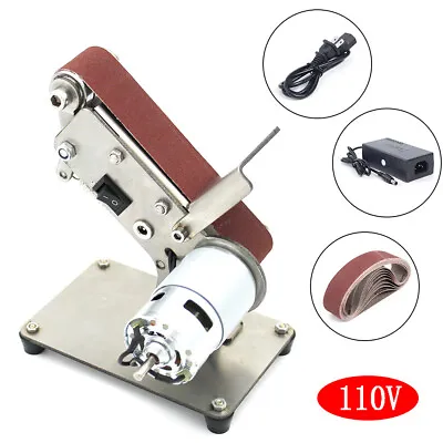 Mini Electric Sanding Belt Polishing Machine DIY Desktop Vertical Grind Machine • $31