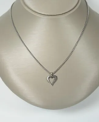 David Yurman Cable Classic Small Heart Pendant Sterling Silver -16  Box • $149.99
