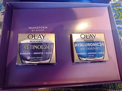 Olay Skincare Gift Set - Hyaluronic24 Day Gel + Retinol 24 Night Cream • £23