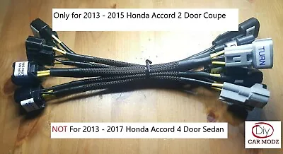 $110.95 • Buy Headlight Adapter Harness For 2013-15 Accord Coupe Halogen To 16-17 Touring LED 
