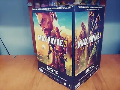 MAX PAYNE 3 Game Store Display Large Cardboard Promo Cube Box PS3 Xbox 360 & PC • $39.99