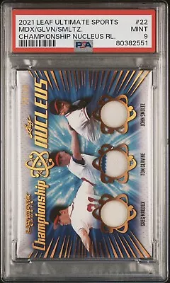 2021 Leaf Ultimate Sports Champion Nucleus /30 Maddux Glavine Smoltz Pop 1 Psa 9 • $159.99