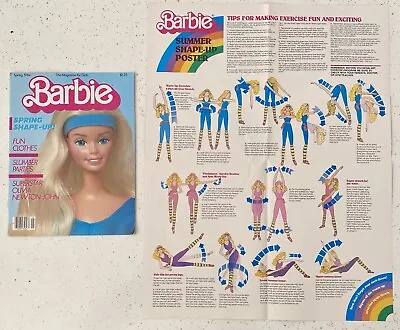 Barbie Vtg Poster & Magazine Shape Up Workout Exercise Fitness Barbie 1984 • $12.99