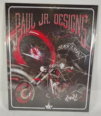 2013 Black Widow Motorcycle Paul Jr Designs Metal Sign 15 X12  New Sealed C Pix! • $10