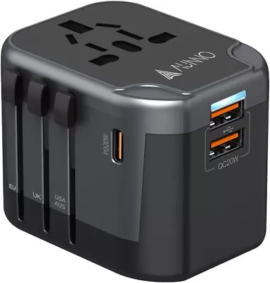 Universal Travel Adapter AUNNO Travel Adapter With 20W PD Fast Charging Port • £9.99