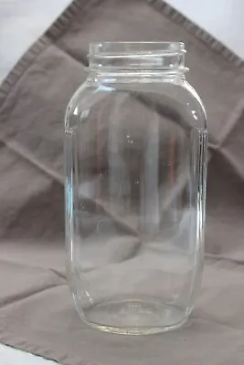 Vintage Hazel Atlas Oval Ribbed 8  Clear Glass Jar 6832 • $4