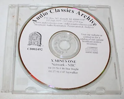 X Minus One Audio Classics Archive Old Time Radio Show CD 1956 • $15