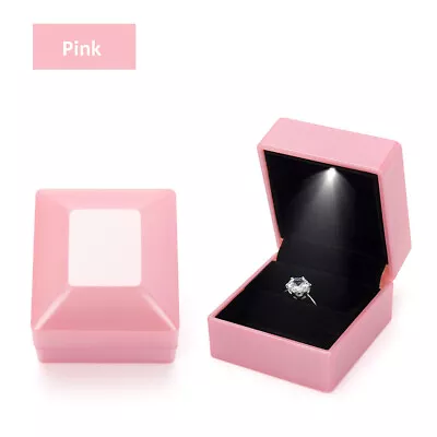 LED Lighted Ring Box Engagement Jewelry Display Gift Jewellery Case Holder AU • $10.99