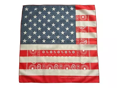 Red US America Flag Stars Stripes Paisley Unisex Bandana Scarf Face Mask • $8.54