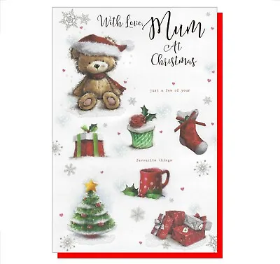 Christmas Card MUM - 9 X6   Cute Teddy Ladies Female ( Mother Mom ) SIMON ELVIN • £1.99