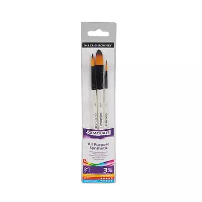 Daler Rowney Graduate Art & Craft Synthetic Bristle Paint Brush Set 3pc • £9.95