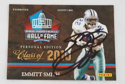 Emmitt Smith Autographed Panini HOF Football Trading Card - Dallas Cowboys • $175