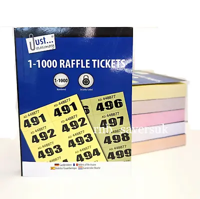 Raffle Tickets 1-1000 Numbered Security Coded Tombola Draw • £3.15