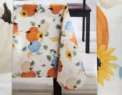 Way To Celebrate Harvest Pumpkin Rectangule PEVA Vinly Tablecloth 60  X 102  • $12.99