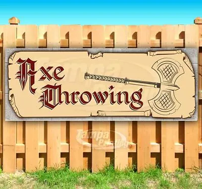 AXE THROWING Advertising Vinyl Banner Flag Sign Many Sizes Available MEDIEVAL • $125.58