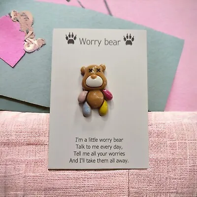 Pocket Hug Worry Bear Anxiety Token Mental Health Gift • £2.99