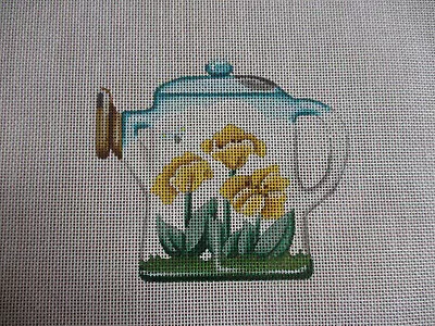 Melissa Shirley Designs Handpainted Needlepoint Canvas Watering Can W/ Flowers • $38