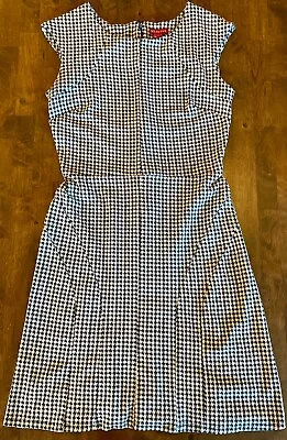 Merona Women's Dress Size Medium Sheath Black White Houndstooth Print  • $28