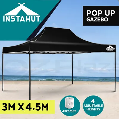 $189.86 • Buy Instahut Gazebo Pop Up Marquee 3x4.5 Outdoor Wedding Gazebos Base Pod Kit Black