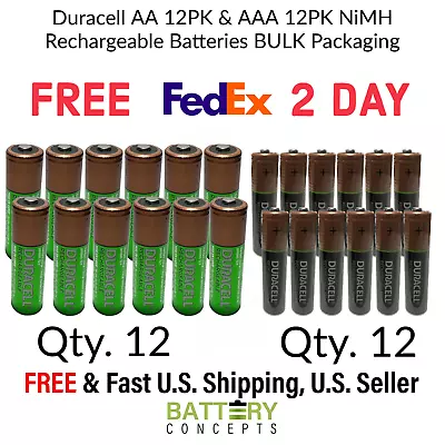 DURACELL AA 12PK & AAA 12PK  NIMH Rechargeable Batteries  -NEW DATE CODES • $85.99