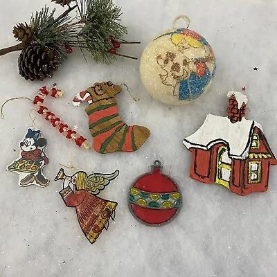 Vintage Handmade Christmas Tree Ornaments Crafts Early 80s Lot Of 7 • $12.99