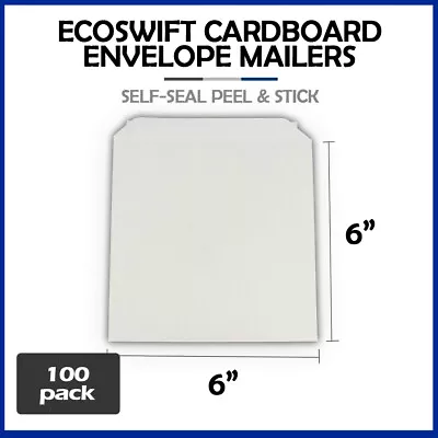100 - 6x6  EcoSwift  Brand Self Seal Cardboard CD/DVD Envelope Mailers 6  X 6  • $19.98