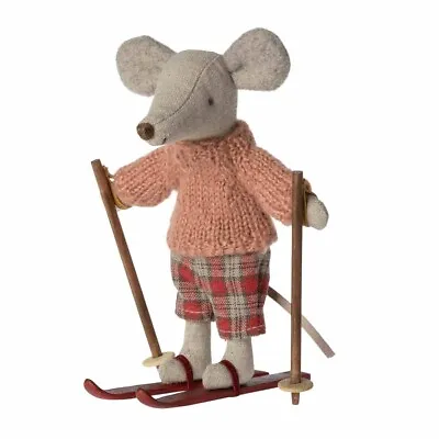 Maileg Winter Mouse With Ski Set Big Sister • $62.99