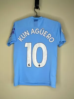 Manchester City Home Football Shirt 2019 - 2020 Boys XL Aguero • $34.99