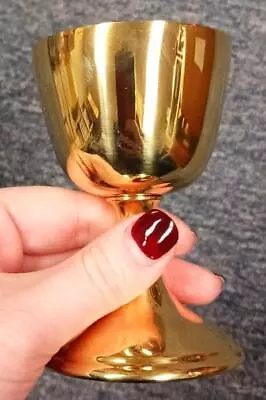 Mini Polished Brass Chalice Replacement For Church Sick Call Mass Kits 2 1/2 In • $1.35