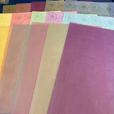 Card Making 15 A4 Sheets Various Colours Flower Vellum Pockets Scrapbooking • £5