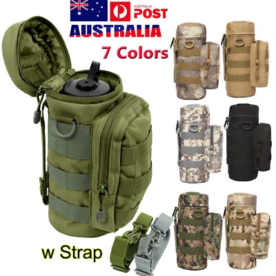 $18.99 • Buy Kettle Bag Tactical Molle Water Bottle Carrier Holder Pouch Outdoor Adjustable