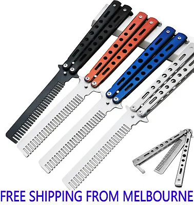 Steel Butterfly Balisong Folding Training Practice Comb Hair Styling Tool • $6.48