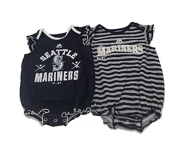 Seattle Mariners MLB Majestic Infant Girls Size 2 Piece Creeper Bodysuit Set New • $17.95