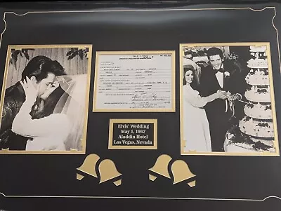 Elvis' Wedding May 1 1967 Aladdin Hotel Las Vegas Nevada Picture Frame • $125