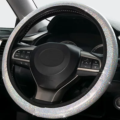 Universal Crystal Diamond Bling Car Steering Wheel Cover For Women 15''38CM • $8.99