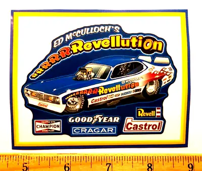 Ed THE ACE McCulloch 1974 DEMON RRRRevelution! Funny Car Banner Sticker Decal V2 • $6
