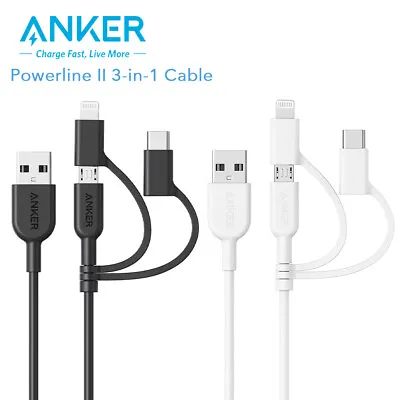 Anker 3in1 Charging Cable Multi Function Charger Cord For IPhone/USB-C/Micro USB • $19.99