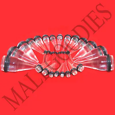 V025 Acrylic Clear Stretchers Tapers Expander Ear Plugs 14G To 1  Gauges Studs • $7.95