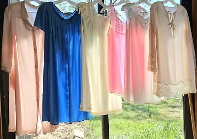 70s Vintage Nightgown Lot USA~6~MISS ELAINE~GILEAD~SHADOWLINE~VF~JCP~Chests 42+ • $19