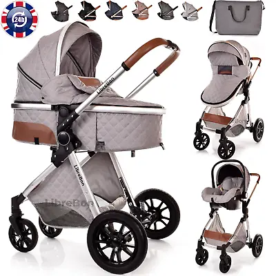 £198.99 • Buy Baby Pram Buggy Stroller Pushchair 3 In 1 Travel System  Car Seat