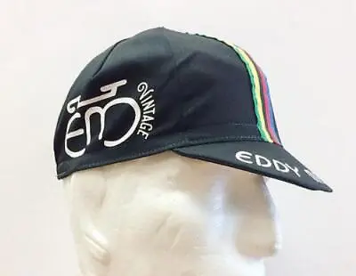 Eddy Merckx Vintage Cycling Cap In Black - Made In Italy By Apis • $14.95