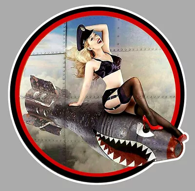 Pinup Bomb Nose Art Ww2 Dub Vw Cox Sticker Pin Up Motorcycle Pc045d • $5.23