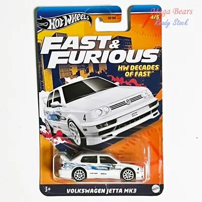 Hot Wheels 2024 Fast & Furious HW Decades Of Fast Volkswagen Jetta MK3 (White) • $10.40