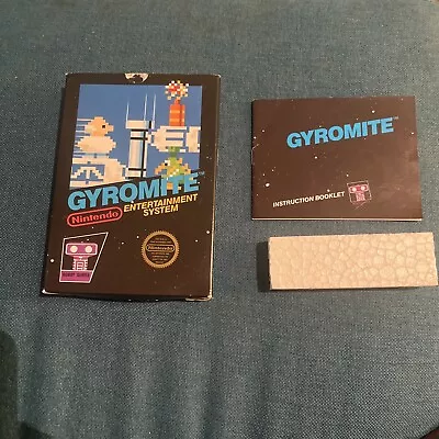 Nintendo NES Black Box Gyromite Box And Manual Matte Sticker First Print Box NES • $249