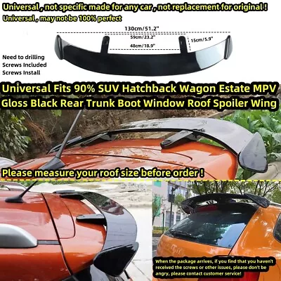 Modified Universal Black Rear Tailgate Roof Spoiler Roofline Wing Fits SUV Hatch • $87.14