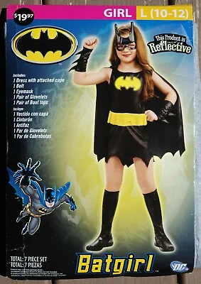 $17 • Buy Batgirl Costume Girls L 10-12 Halloween Cosplay Dress Cape Mask Boot Tops New