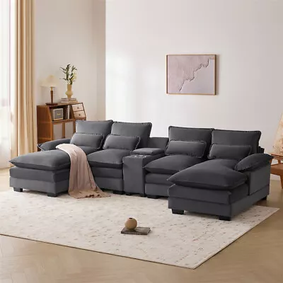 123 In Modular Sectional Sofa Cloud Couch Upholstery Comfy Velvet U-Shaped Sofa • $939.99