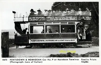 Postcard Pamlin Prints M473 Portsdown & Horndean Tram No 9 C1905 • £2.50