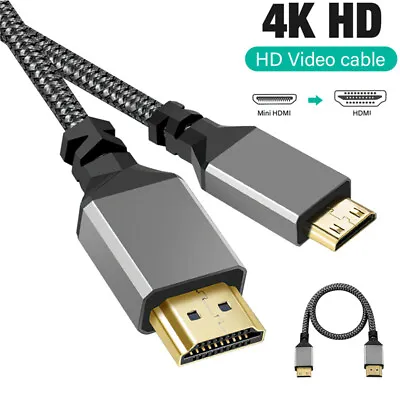 Mini HDMI To HDMI Cable Braided High Speed Cord 4K/60Hz 1080p HDTV Camera 3m 5m • $8.36