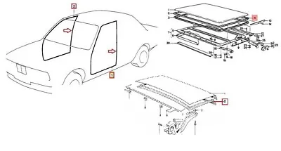 For BMW E30 Coupe 2 Doors Weatherstrip Trunk Lid Rubber Sunroof Seal Gasket 4pcs • $94.05